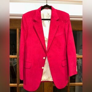 EUC Suede Fuchsia Mens Vibrant Pink Blazer‎ Sportcoat
